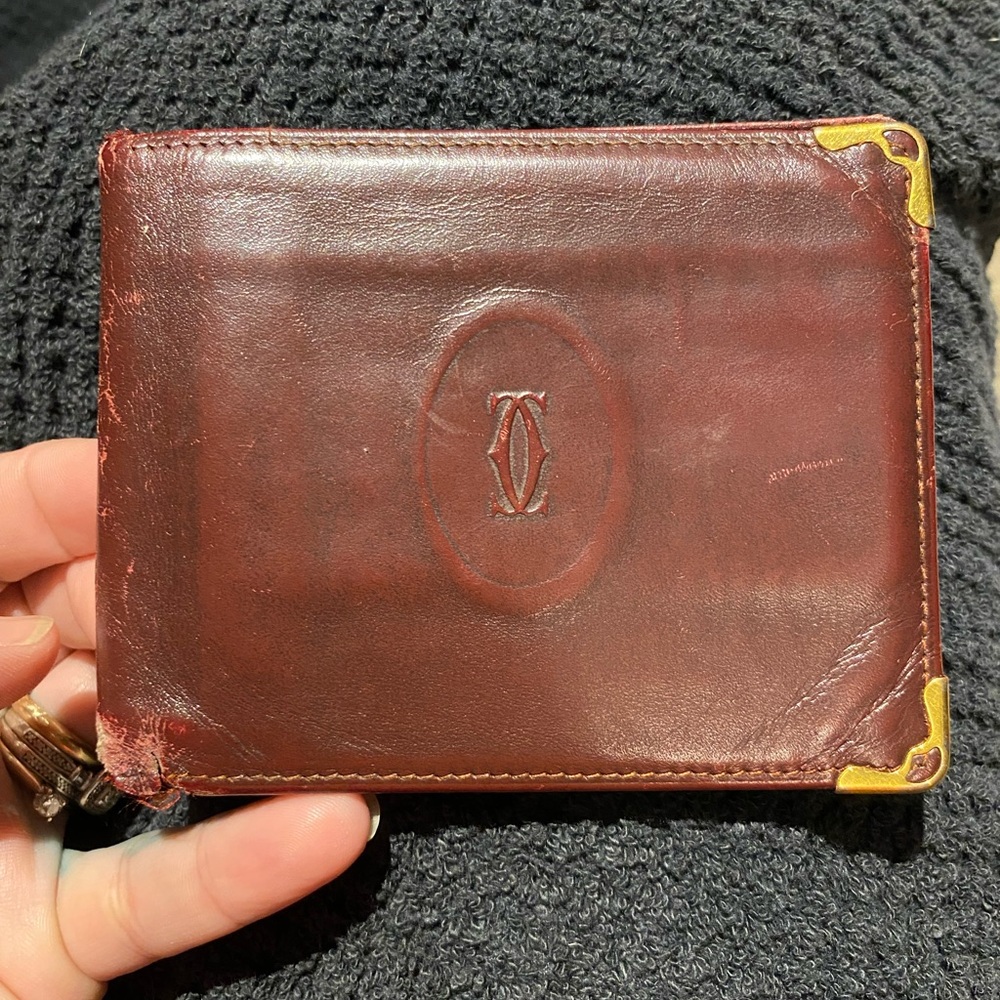 Luxury Brown Leather Wallet with Gold Accents